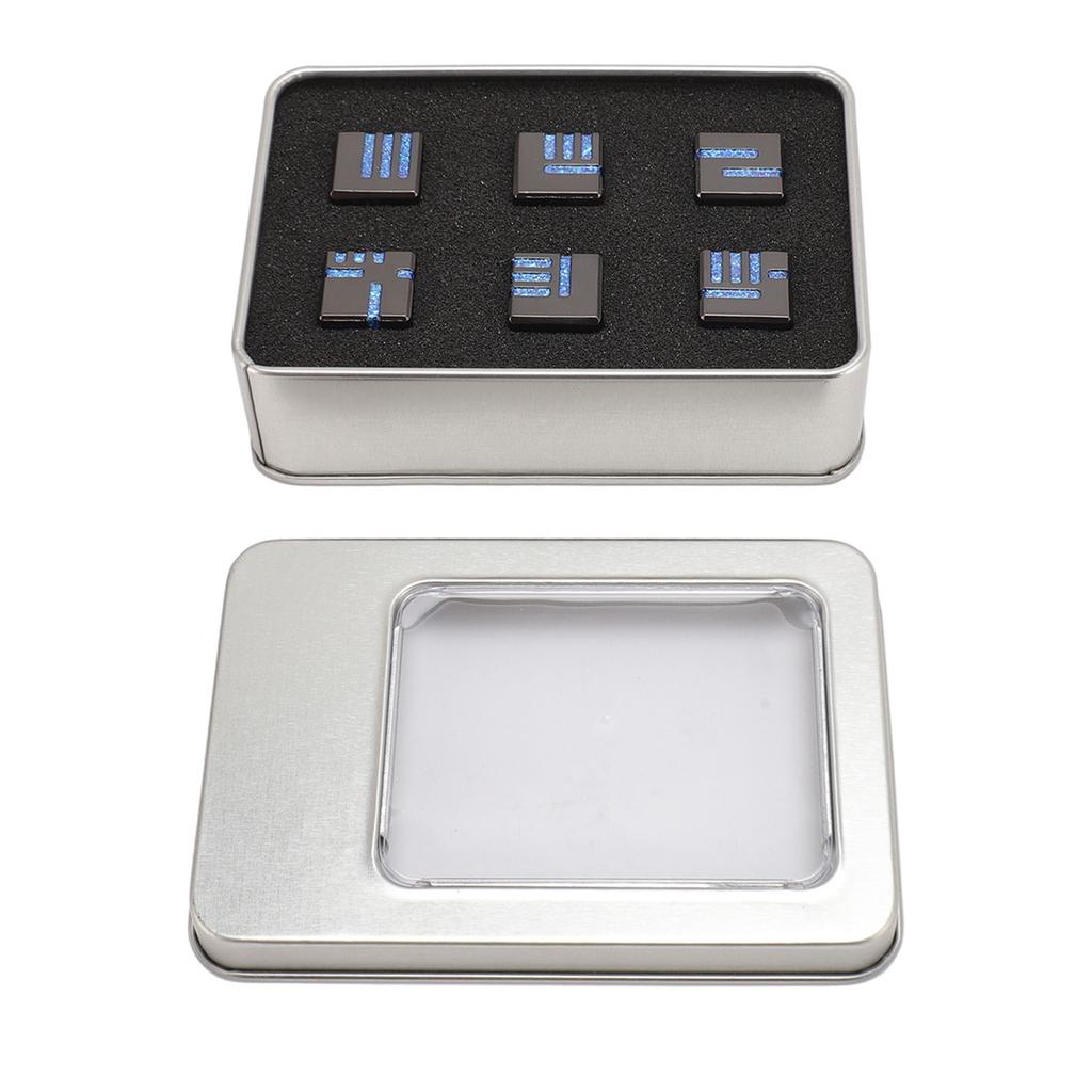 Набор из 6 металлических игральных костей из цельного цинкового сплава для ролевых игр с ящиком для хранения