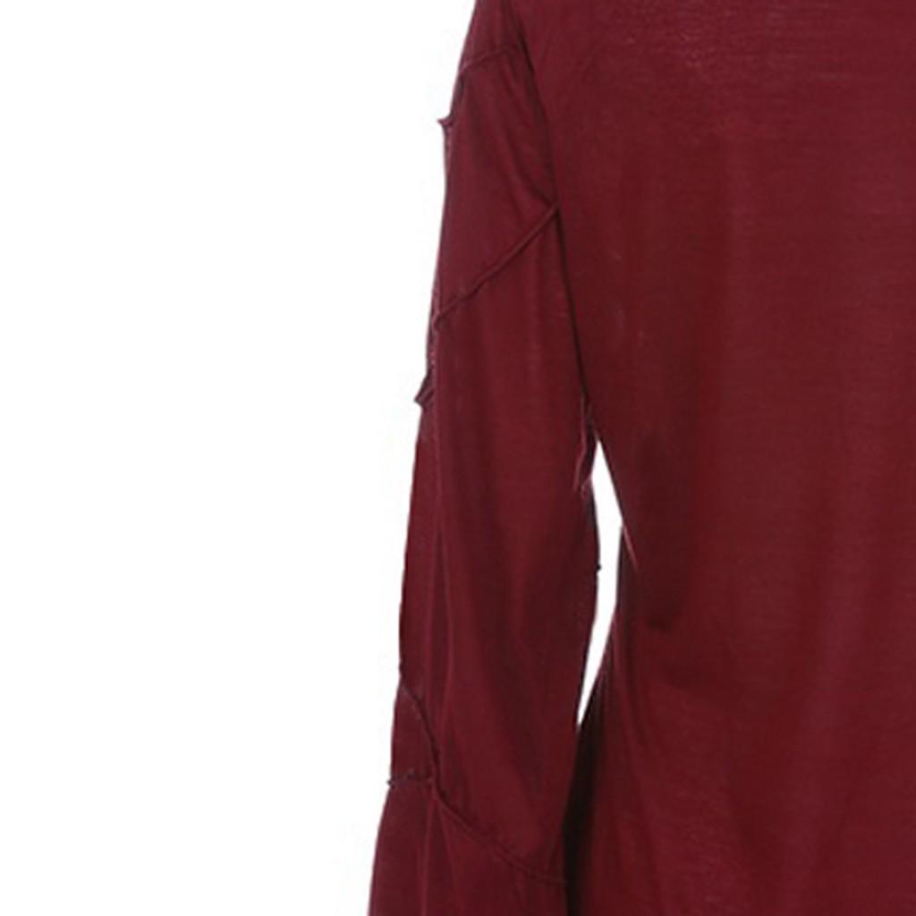 Damen Slim Einfarbig Rollkragen Schalkragen Asymmetrische Ärmel Schräger Saum Tops Bluse