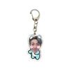 BTS Funny Cartoon Acrylic Keychain, Bangtan Boys Member Face with Cute Outfit Keyring, Kpop Idol Bag Pendant for ARMY Fans