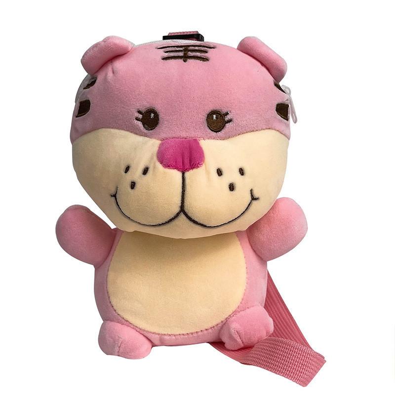 

Breathable And Wear-resistant Tiger Plush Bag For Kids With Fun Animal Pattern рожевий
