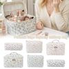 Zipper Aesthetic Cosmetic Organizer Floral Printed Skincare Clutch Toiletry Bag  Travel Storage