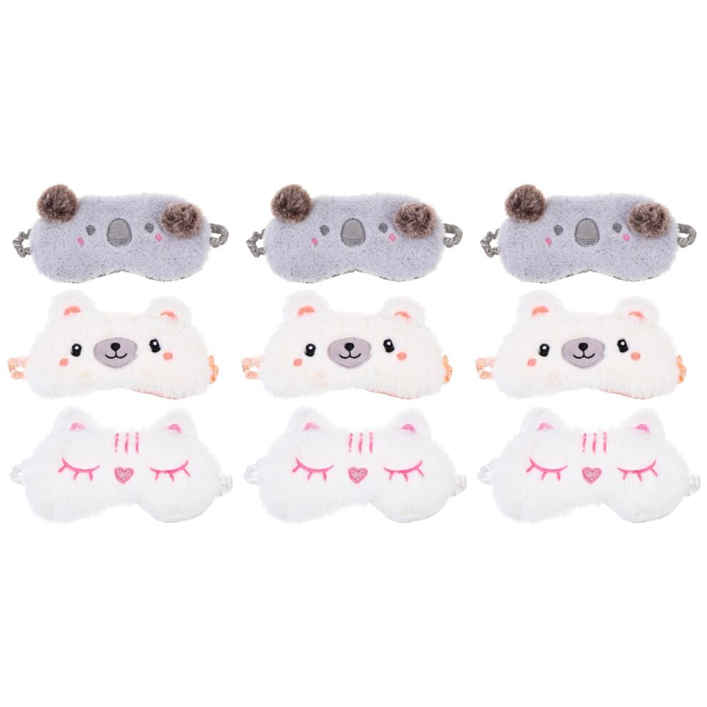 9Stk Komfortable Augenbinden Bunt Mit Tierdesign Leichte Schlafmasken