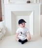 Baby- und Kleinkind Cartoon-Print Kurzarm-Strampler und T-Shirt Set mit Modischen Baby-Shorts - Sommer-Trend