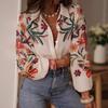 Women's New Spring and Summer Fashionable Loose Long-sleeved Floral Print Shirt Tops