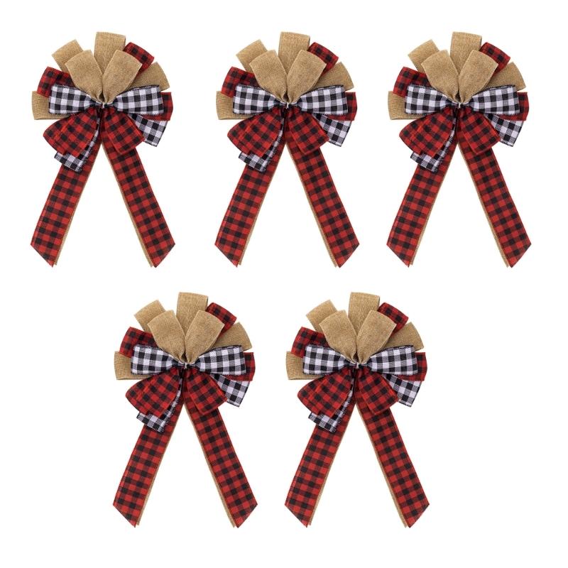 Christmas Tree Bowknot Decoration Christmas Bowknot Decoration Silk Fabric Bowknot Charm for Festival Environment