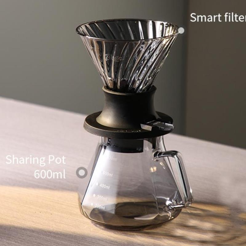 Hand Brewed Coffee Set Coffee Server with Filter Switch Dripper Handmade Borosilicate Glass Maker for Over Coffee Dripper Sets