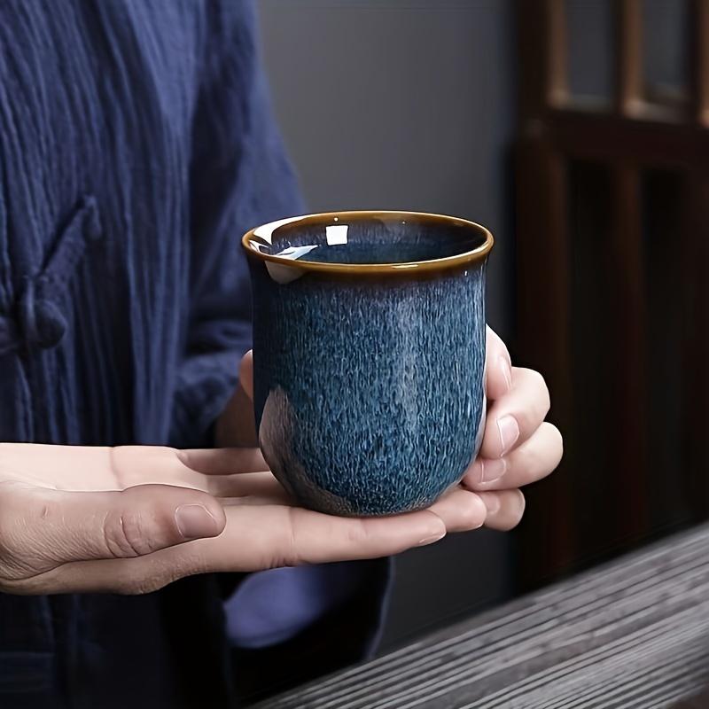 7pcs Kiln Changing Blue Lifting Beam Pot Set Tea Set With 1 Teapot And 6 Teacups Unique Chinese Tea Set For Home Entertainment And Gifts