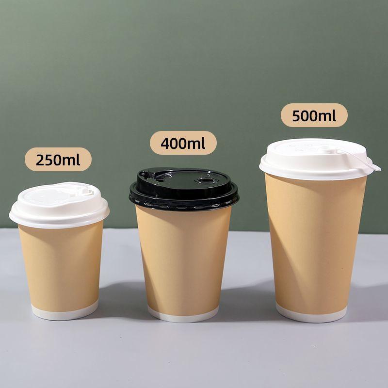 Thickened 250/400ml Disposable Coffee Cups with Lids for Hot and Cold Drinks