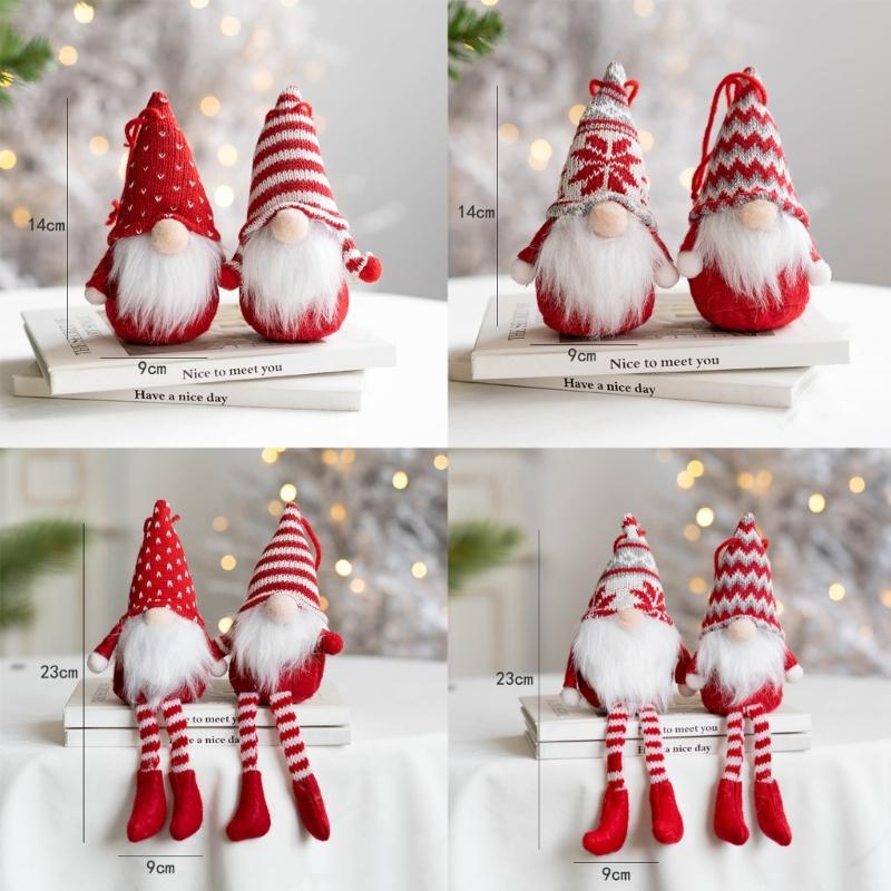 Christmas Hanging Gnome Set of 2 Cute Elf for Doll Wedding Birthday Decor for Xmas Festival Holiday Party Decoration Gif