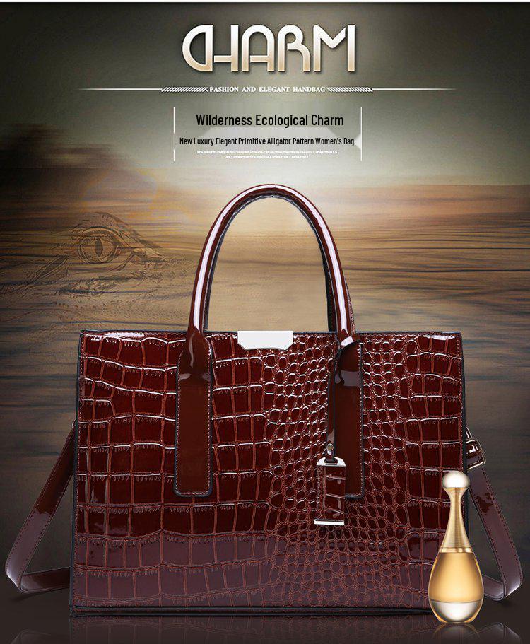 Europäische & Amerikanische Trendige Krokodilmuster Damenhandtasche - Einzelne Schulter & Umhänge-Tragetasche