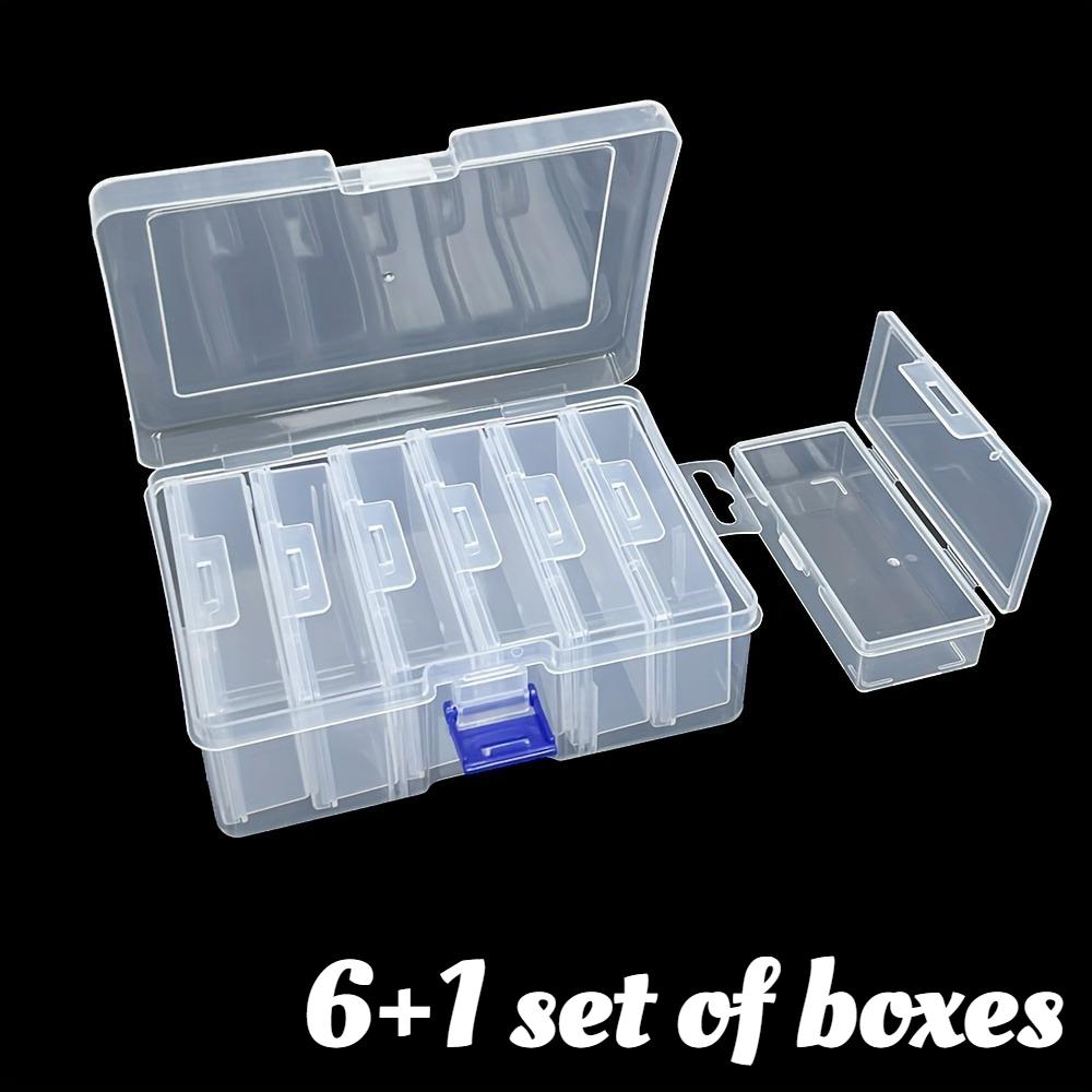 1pc 7 Compartment Clear Storage Box with Locking Lid for Craft Supplies Jewelry Small Tools Durable Plastic Organizer 4180₽
