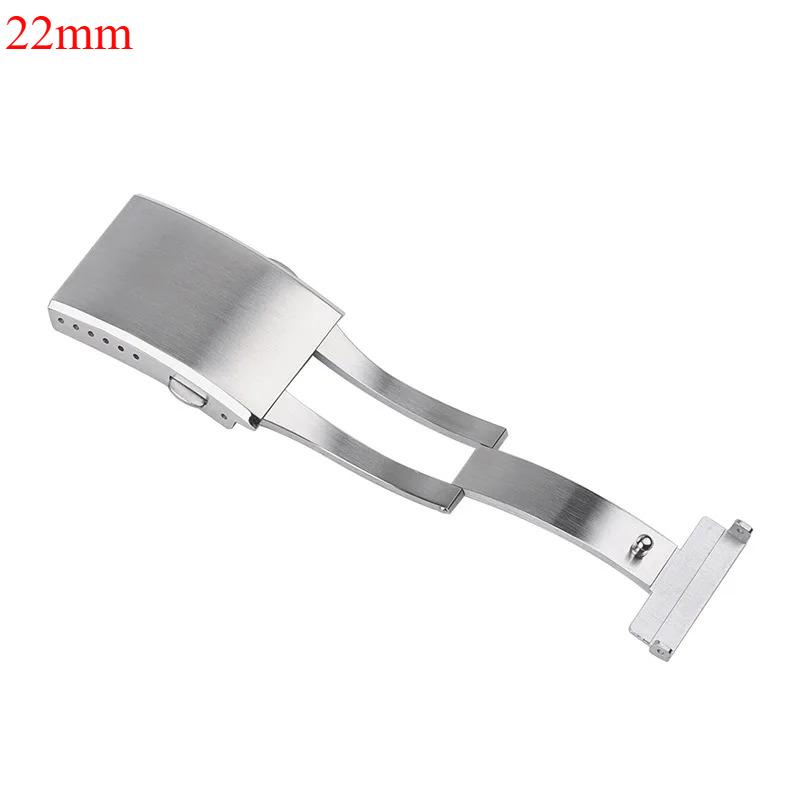 Stainless Steel Watchband Clasp 18/20/22mm for Seiko Extended Double Push Safety Milled Clasp Metal Watch Belt Accessories
