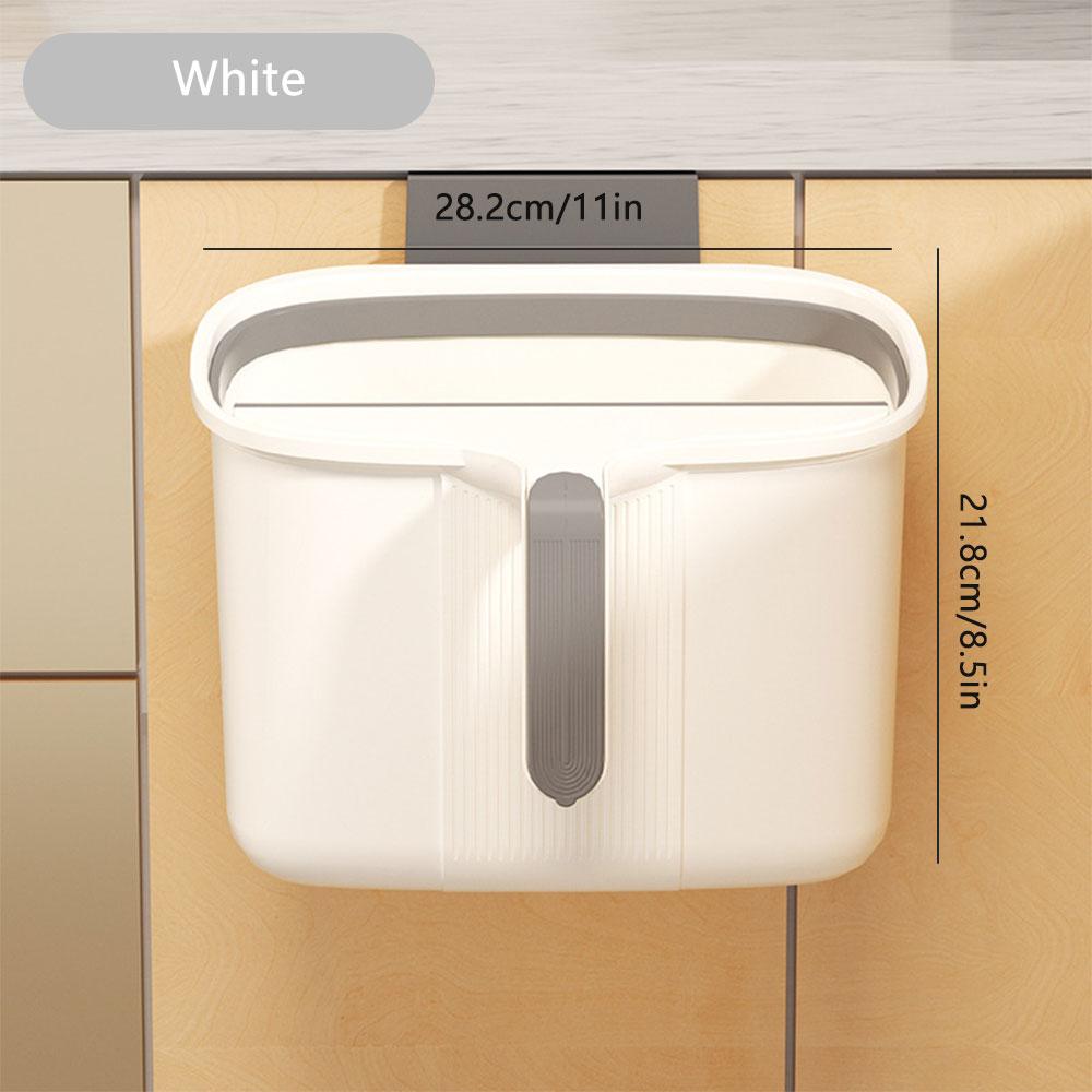 Kitchen Trash Can Hanging Wastebasket with Squeegee Scraper Wall Mounted Garbage Can for Cabinet Under Sink Compost Bin New