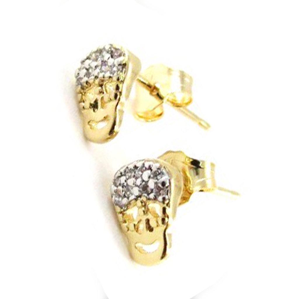 Les Trésors De Lily [J1008] - Gold Plated 'Skull' Earrings