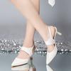 2026 Korean version pointed toe mid heel shallow mouth sandals with back strap low cut women shoes simple  sexy women's sandals
