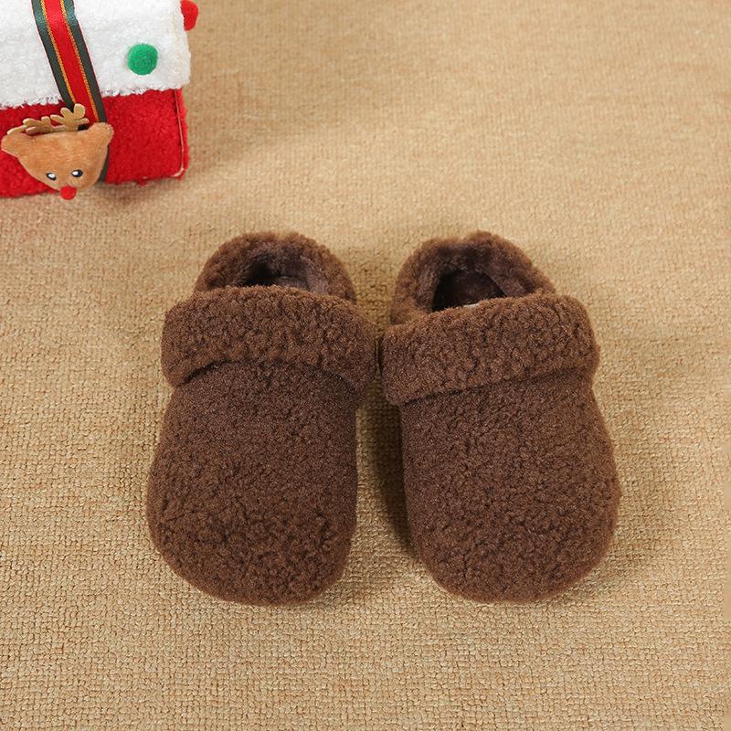 

Універсальні зимові хутряні сандалі та бавовняні капці для дітей 2025: Хлопчачі закриті, Дівчачі вуличні, Корейський стиль 23: 14.5cm темно-коричневого кольору