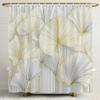 Tropical Banana Golden Leaf Shower Curtain, Bathroom Decorative Shower Curtain,  Printed Fabric Home Curtain with Hooks