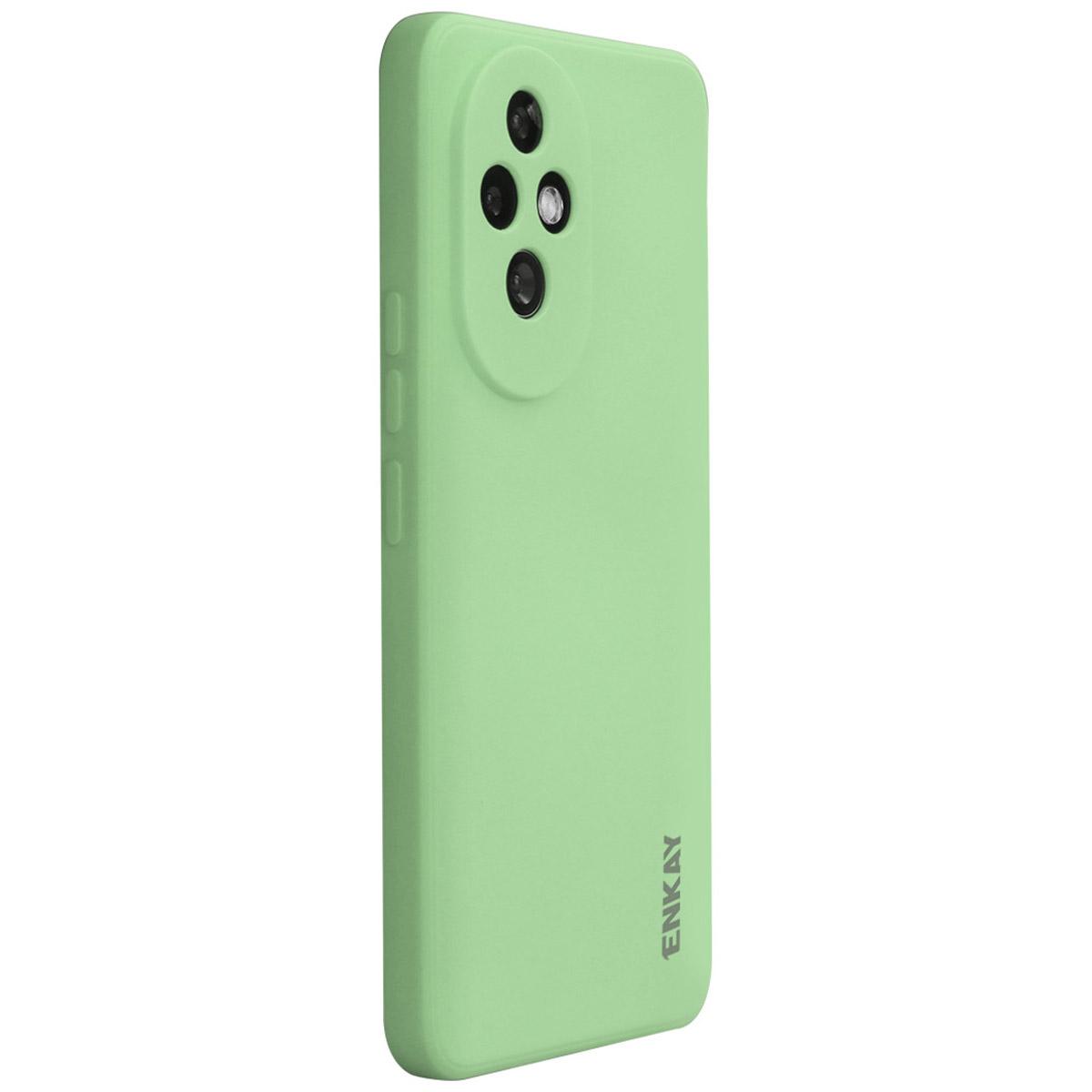 

ENKAY HAT PRINCE Чехол для Honor 200 5G Прямой край Противоударный Силиконовый Чехол для Телефона Light Green