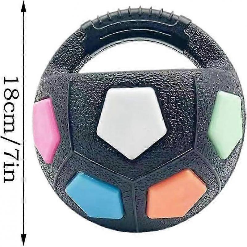 The Mellow Dog Calming Ball, Dog Ball with Handle, Interactive Dog Toy, Durable Dog Toy with Squeaker, Dog Football Toy for Medium Large Dogs, Indestr