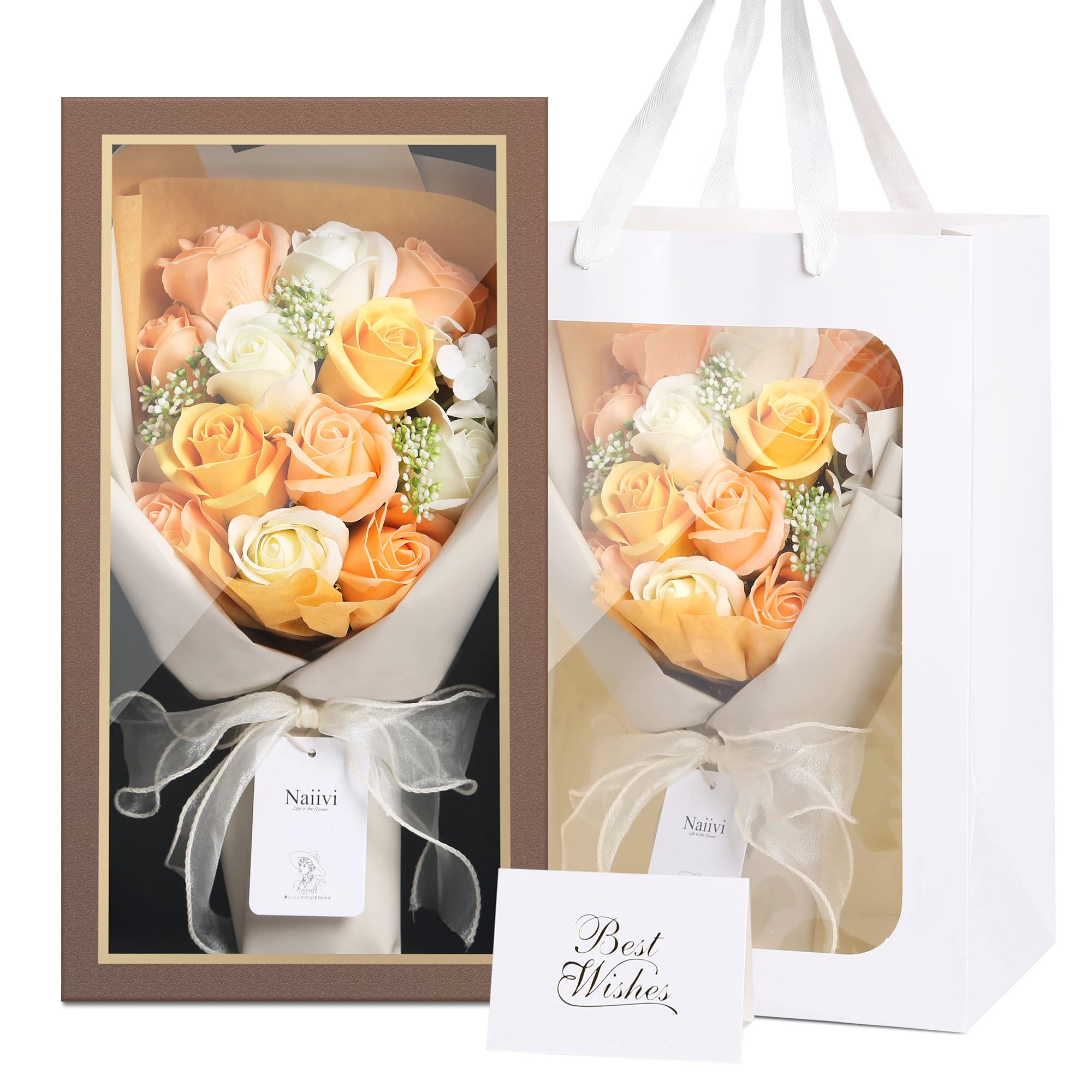 

Naiivi Soap Flower Bouquet Day Present Flower Gift Never Withers Soap Flower Yellow Mother s