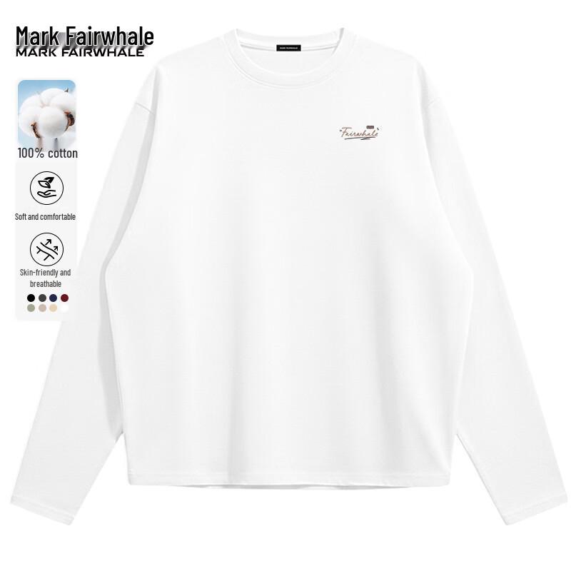 Mark Fairwhale Men's Pure Cotton Loose-fit Long-Sleeve T-Shirt