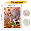 Disney Digital Oil Painting Art Painting Deer and Rabbit Autumn Forest Handmade Diy Home Decorations