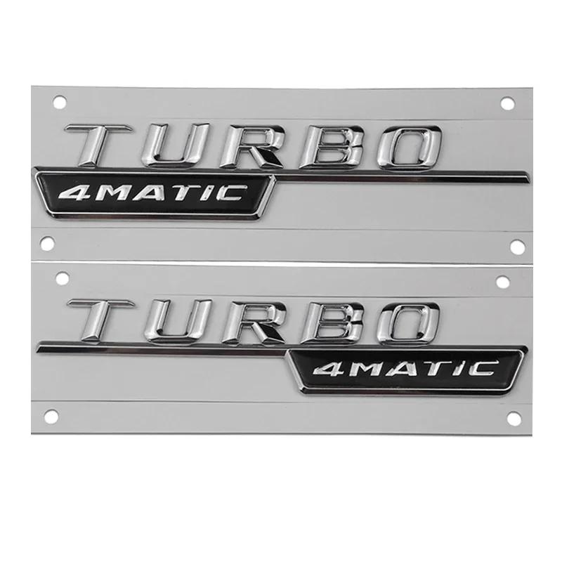 

2Pcs Car Fender Side Emblem Tail Sticker Decals for Mercedes Benz TURBO 4MATIC 14-16 Badge W213 W204 W205 W111 W176 CLK GLS G63