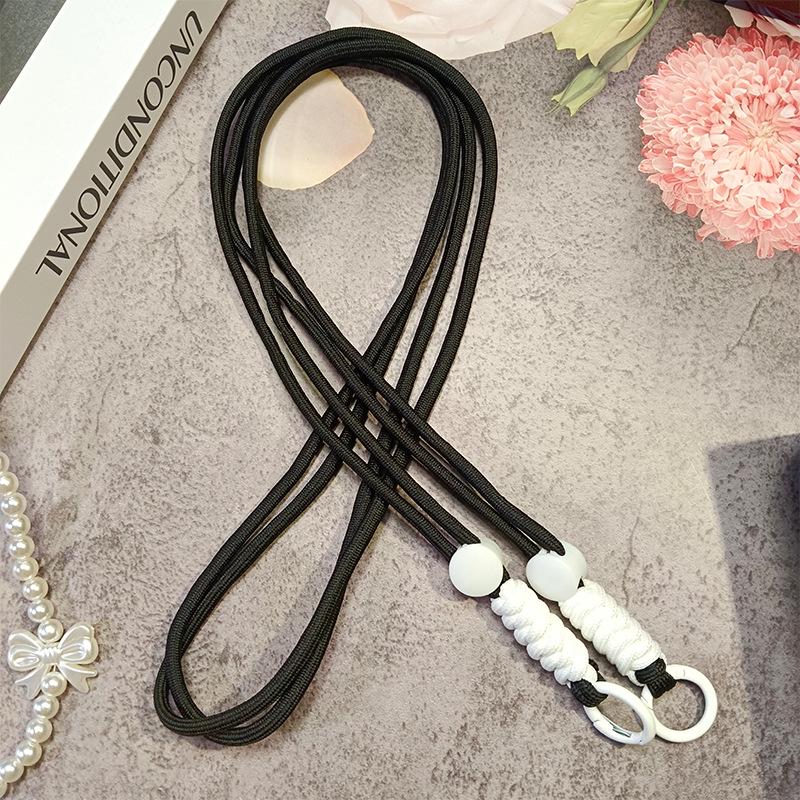 Lanière de téléphone croisée tressée réglable anti-perte avec clip arrière et sangle pour gants de ski