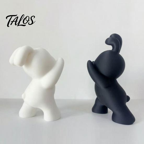 Aesthetic Bedroom Shelf Decor 2PCS Bunny Bookends, 3D Printed Rabbit Matte Black And Functional Student School Supplies White Book Stoppers, for Home