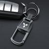 Alloy Car Key Chains Double Rings Keychain Pendant For Mitsubishi Ralliart ASX Lancer Cordia Pajero Outlander Galant Mirage Colt
