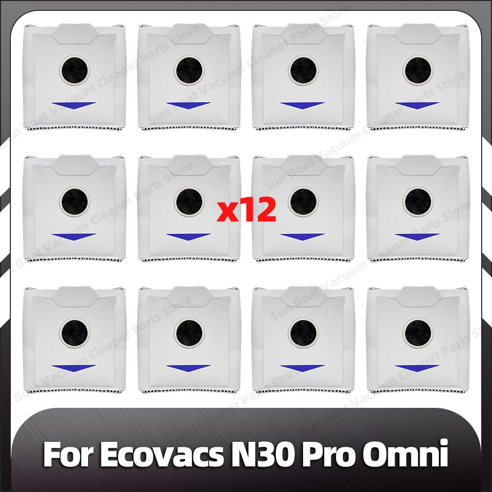 Compatible for Ecovacs N30 Pro Omni Replacement Main Side Brush Mop Pad Dust Bags Spare Parts Accessories