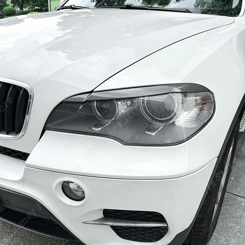 Autocollant de garniture de couvercle de paupière sourcil de phare avant de voiture pour BMW X5 E70 30d 48i 30i 35d 40d 30d 50i 35i M50d 2006-2013