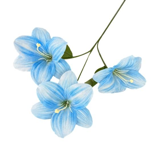 Yousheng Artificial Lily Flower 3 Heads Full Bloom Faux Lily Branch with Leaves Real Touch Fake Lilium Flower for DIY Wedding Bouquet Floral