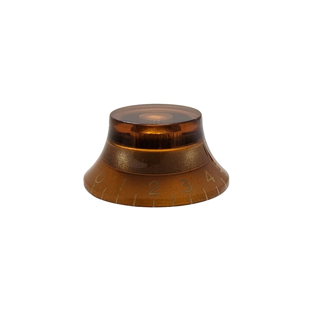 YJB PARTS Electric Guitar Top Hat Knob Set of 4 [Domestic Product] (Miri, Amber)