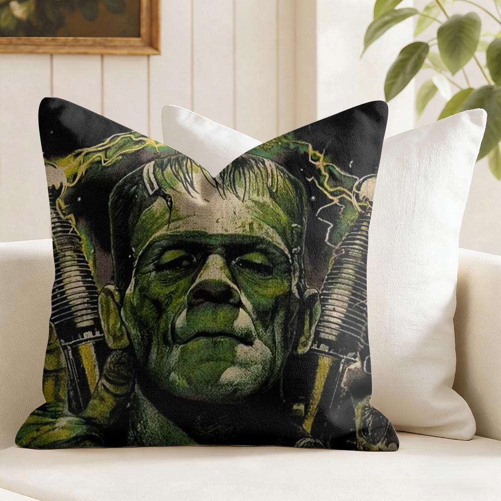 UUniversal Monsters Horror Cushion Cover Natural Linen Double Sided Print Throw Pillow Case for Sofa Couch Home Decor