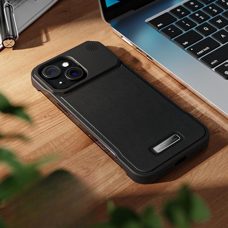 IPhone 16 Leather Magnetic Aromatherapy 13mini Mobile Phone Case Without Frame Suitable for Apple 15 Charging 14 Protection Case