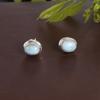 Larimar Silver Stud Earring, 925 Sterling Silver Handmade Jewelry, Gift For Her, Women Earring