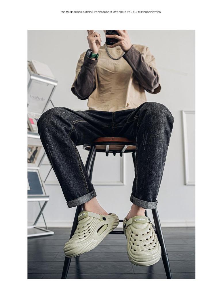 2025 Men's Closed-Toe Thick-Soled Summer Garden Sandals - Sporty, Casual, Plus Size.