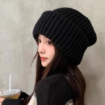 2025 nouveau bonnet tricoté automne et hiver chapeau polyvalent grand tour de tête hommes et femmes chapeau en laine tricoté explosion chapeau froid ample garantie