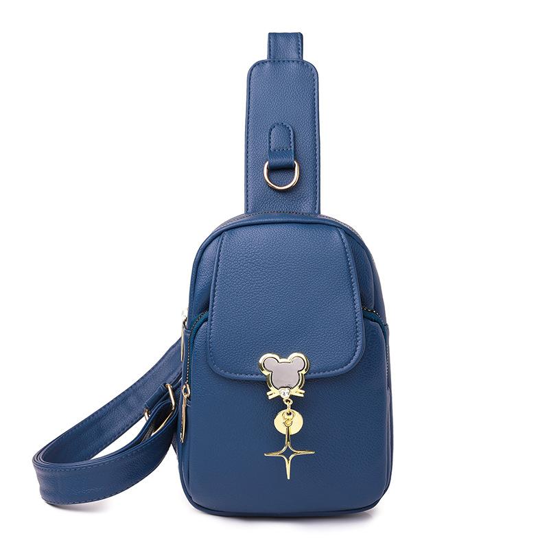 New Trendy and Fashionable Women's Breast Bag Soft Leather Crossbody Bag Simple Large Capacity Backpack Mobile Phone Bag