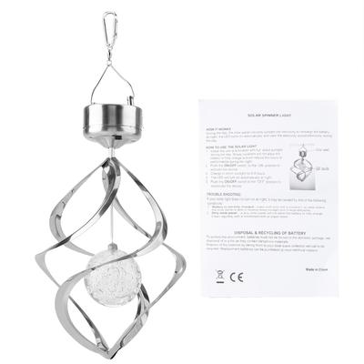 Solarbetriebene LED-Windspiel-Lichter, bunte hängende Spinner-Lampe für Haus und Garten, Dekoration