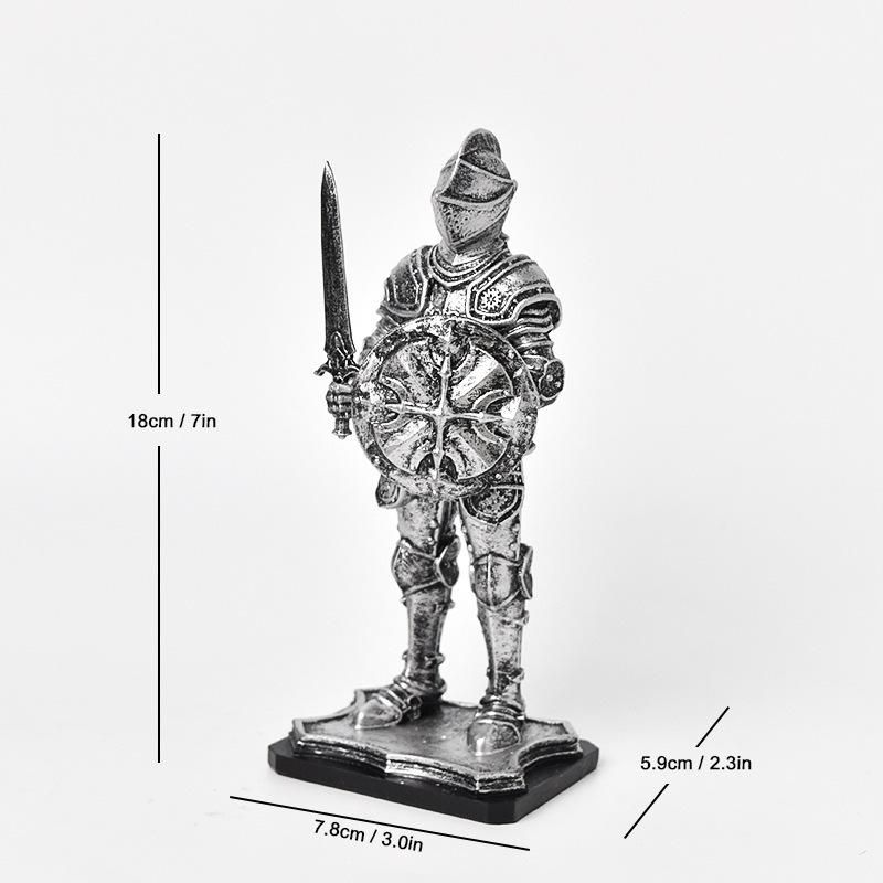 Nordic Retro Guard Resin Knight Ornament Creative Home Living Room Office Crafts Ornament