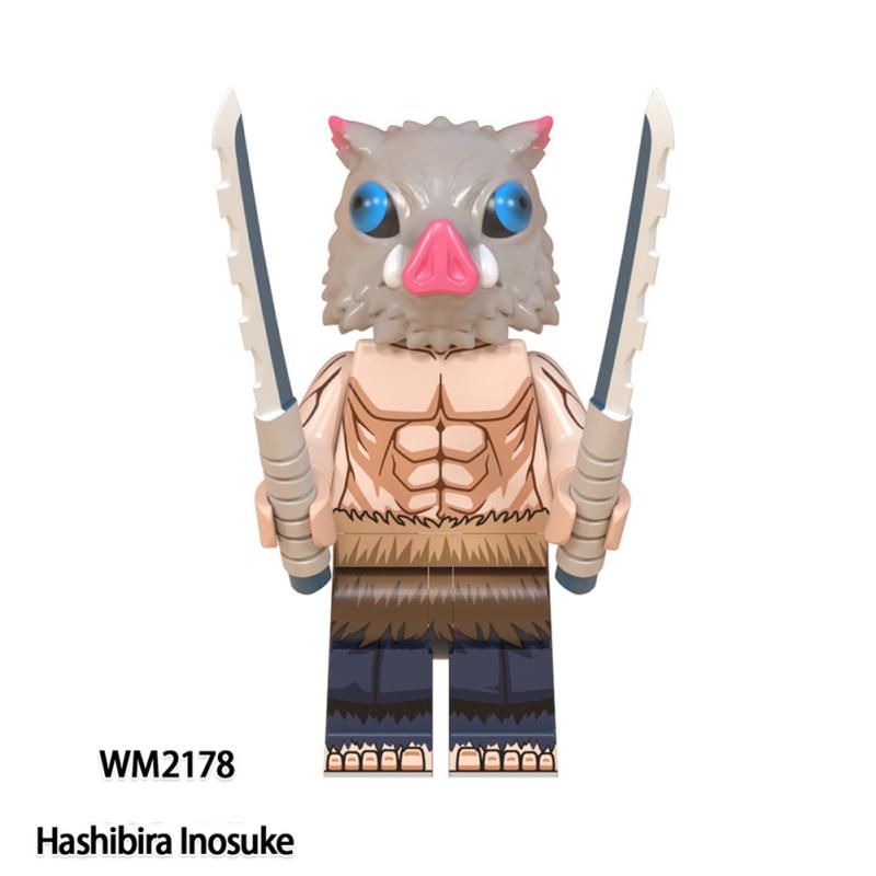 Demon Slayer Series Tanjiro Nezuko Inosuke Doll Building Blocks Plastic Children's Assembled Toy