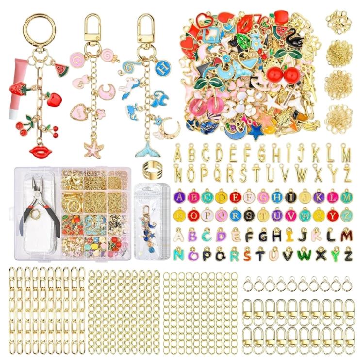 

Creative Keychain Making Set With Polished Alloy Pieces For Personalize Jewelry Designs 1