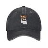 Jack Russell Dog Portrait Washed Baseball Cap Distressed Cotton Adjustable Hat for Unisex