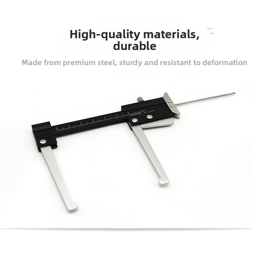 Multi-Function Measuring Tool Silver Black Brake Disc Thickness Tool Engraved Scale Markings Automotive Testing