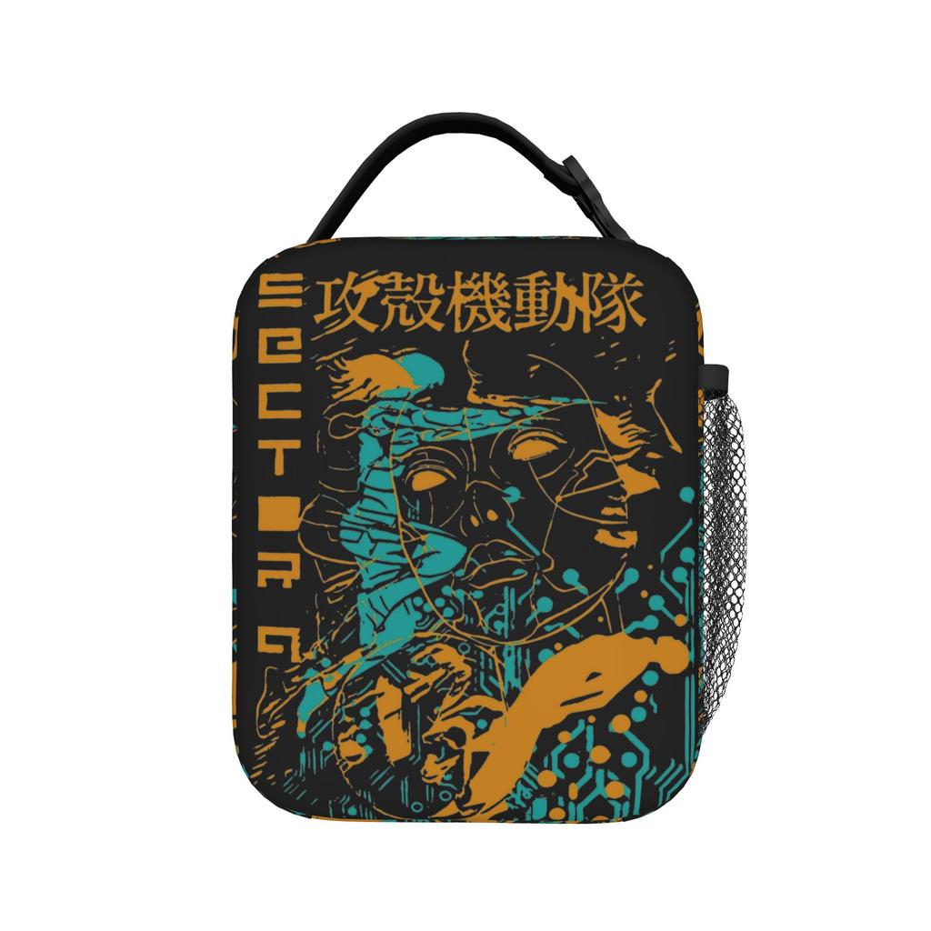 The Glitch In the Ghost Insulated Lunch Bags Large Ghost In The Shell Reusable Cooler Bag Tote Lunch Box  Food Storage Bags