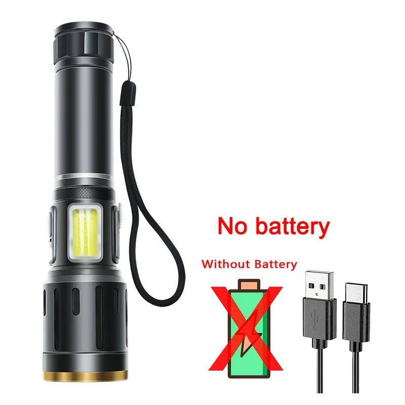 Powerful White Laser LED Flashlight USB Rechargeable Zoom Torch Light Camping Outdoor Hunting Fishing Walking Lighting Lantern
