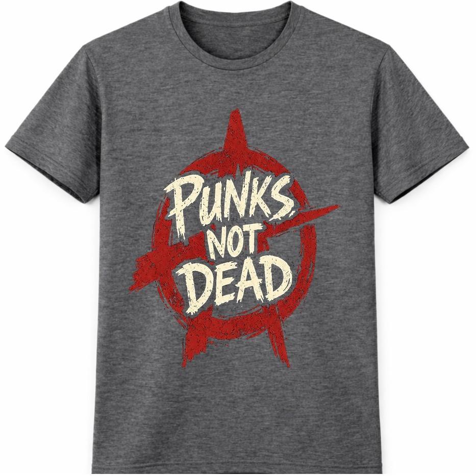 Punk Rock T Shirt Punks Not Dead Anarchy Star Graphic Tee Alternative Music Top