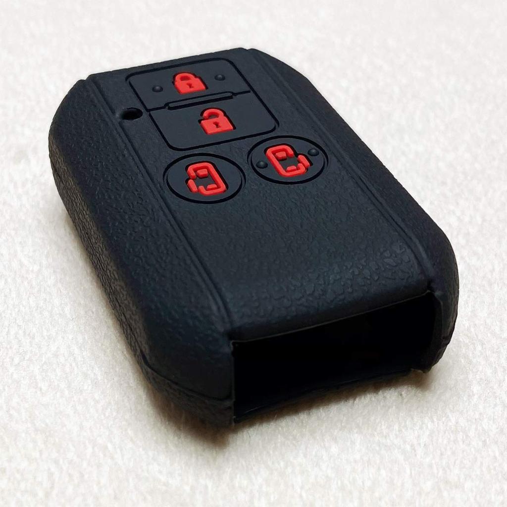 [IKT] Silicone Cover for Suzuki Car Smart Key Sliding Type 4 Buttons Black Red